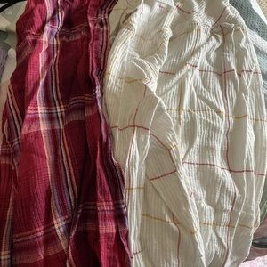 Flannel button up tops